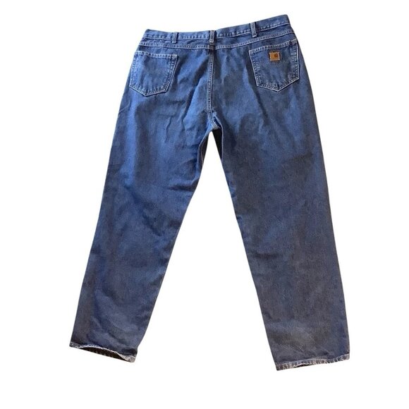 Carhartt Jeans Mens Size 46x32 Relaxed Straight Denim Five Pocket - Picture 2 of 10